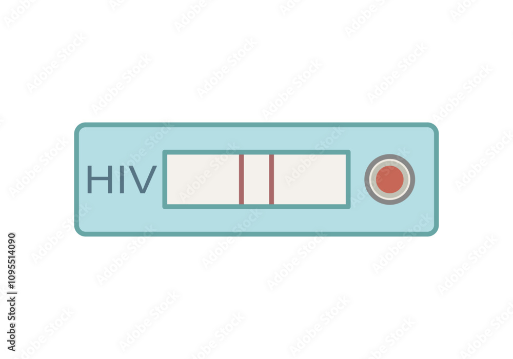 Fototapeta premium Prueba positiva de vih o sida de color azul