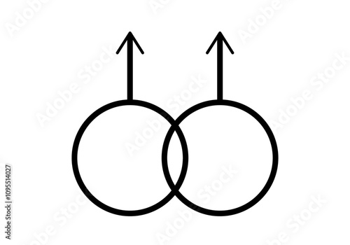 Icono negro de icono de gay o chicos homosexuales