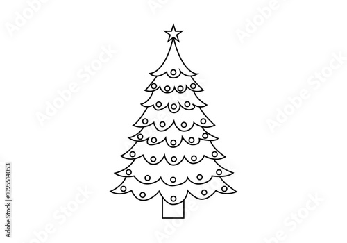 Icono negro de árbol de navidad con estrella