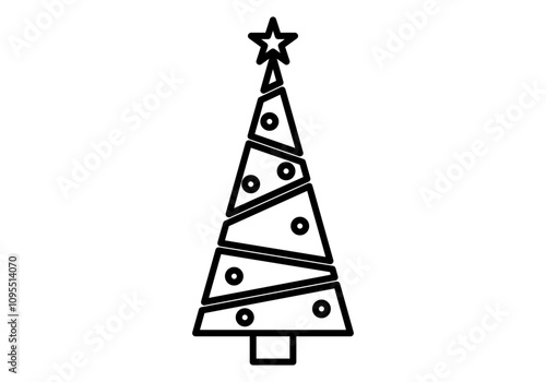 Icono negro de árbol de navidad en fondo blanco