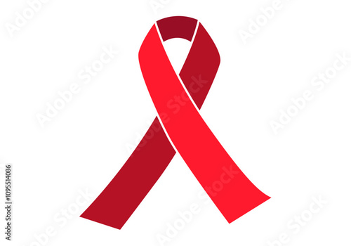 Lazo rojo con trazo blanco por el sida u VIH 