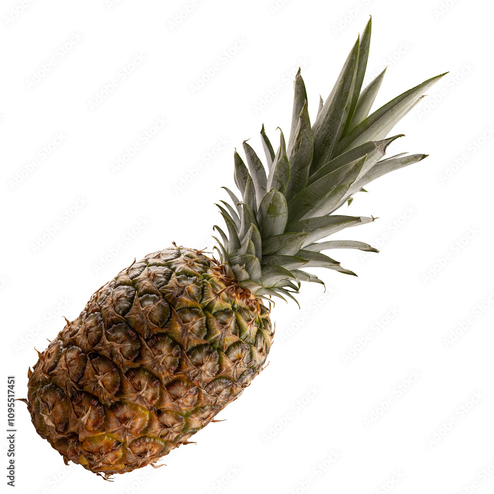 Ripe pineapple showing its green crown Ripe pineapple showing its green crown