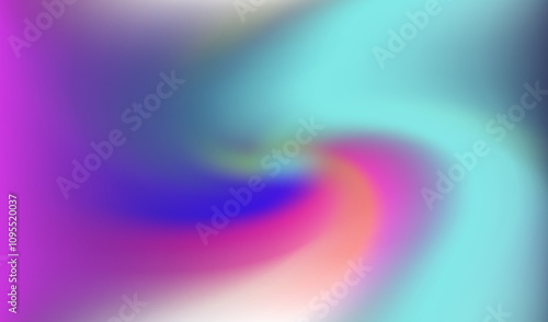Vibrant abstract vector illustration featuring a smooth gradient swirl of colors, blending cyan, orange and purple. It evokes a sense of motion, energy, and fluidity in a digital art style.