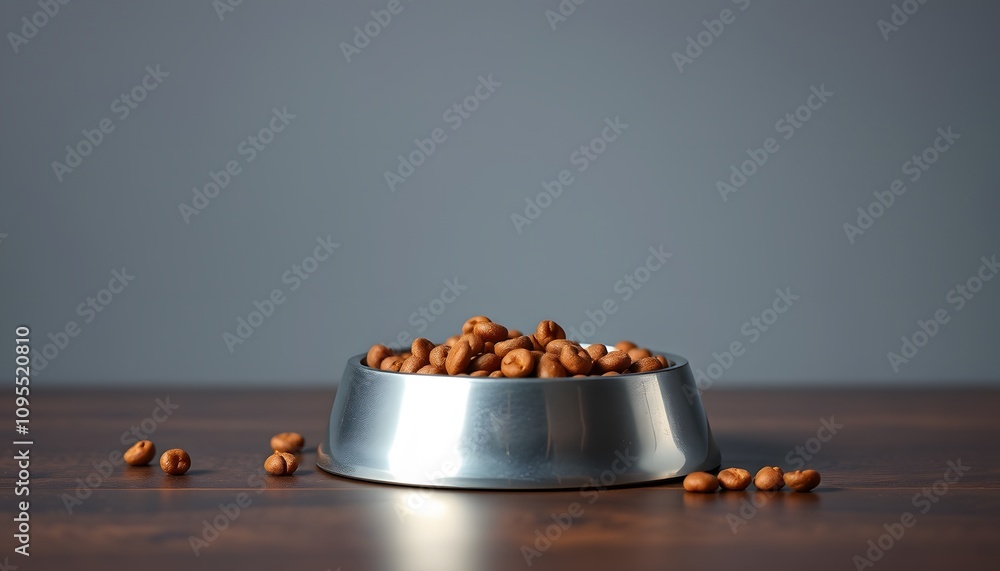 Bowl of Dog Food, Pet Nutrition, Dog Bowl, Kibble, Pet Care, Feeding Time, Everyday Pet Item, Healthy Diet, Animal Essentials, Simple Scene, Minimalist Design, Canine Meal, AI Generated Bowl of Dog Food, Pet Nutrition, Dog Bowl, Kibble, Pet Care, Feeding Time, Everyday Pet Item, Healthy Diet, Animal Essentials, Simple Scene, Minimalist Design, Canine Meal, AI Generated