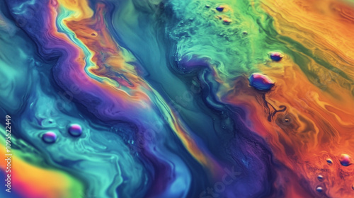 Wallpaper Mural Colorful iridescent metallic liquid background Torontodigital.ca