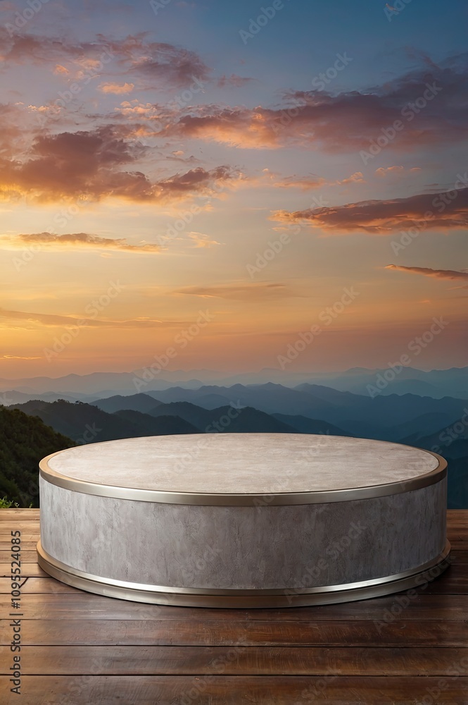 empty podium with beautiful background. Product display background concept - generative ai empty podium with beautiful background. Product display background concept - generative ai