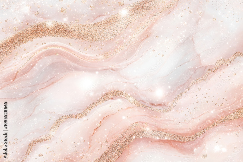 Rose Quartz and White Marble with Gold Glitter Accents Rose Quartz and White Marble with Gold Glitter Accents