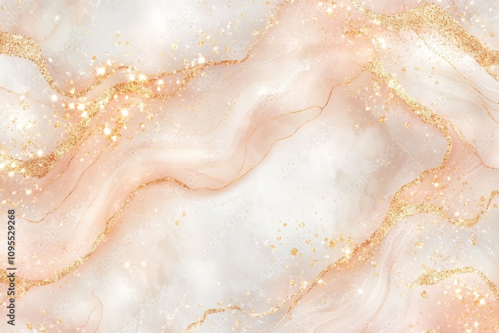 Obraz premium Blush Marble Design with Gold Glitter Veins
