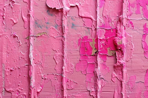 Solid pink paint on eco friendly cardboard background with minimal style. photo