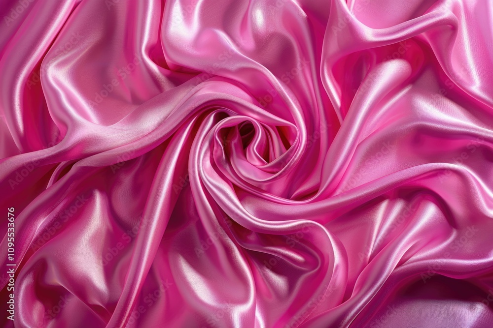 Fototapeta premium Vibrant pink silk with shimmering ripples of sophistication.