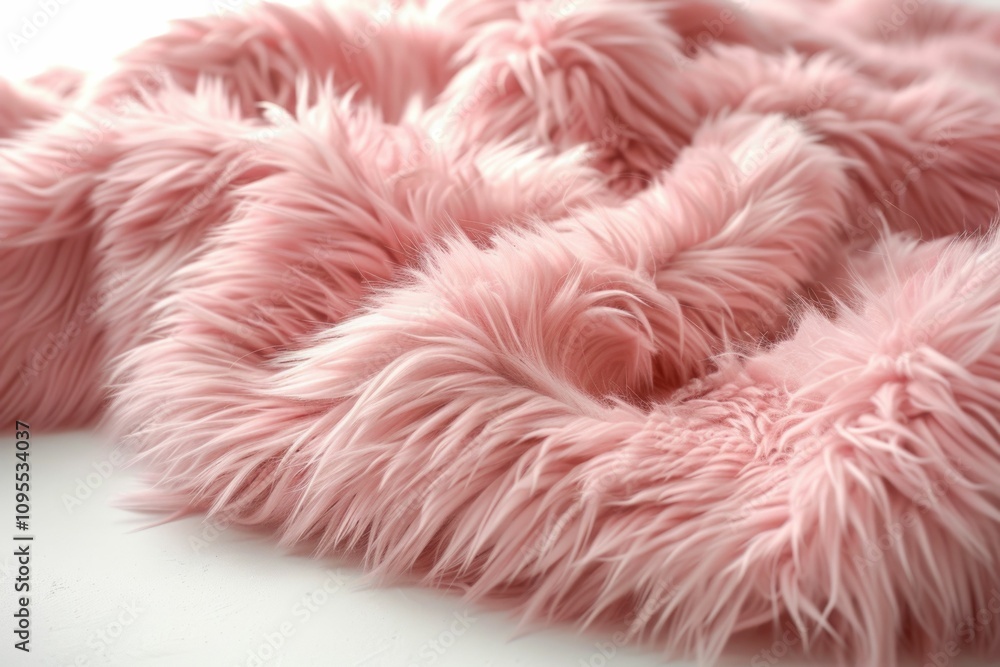Soft pink faux fur isolated on white Soft pink faux fur isolated on white