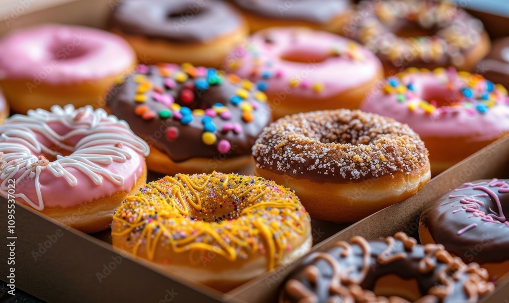 A box of assorted donuts. AI. A box of assorted donuts. AI.