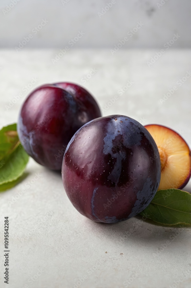 plum on white background - generative ai plum on white background - generative ai