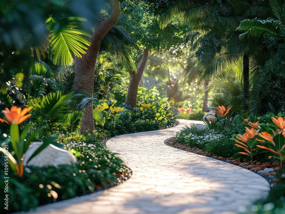 Botanical garden with refined landscaping Botanical garden with refined landscaping