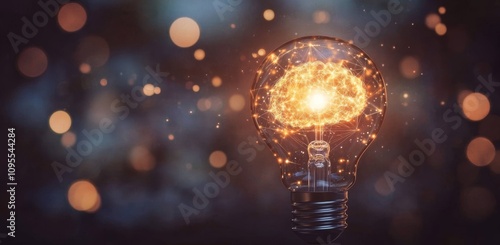 Light Bulb Brain Concept Innovation and Creativity Technology