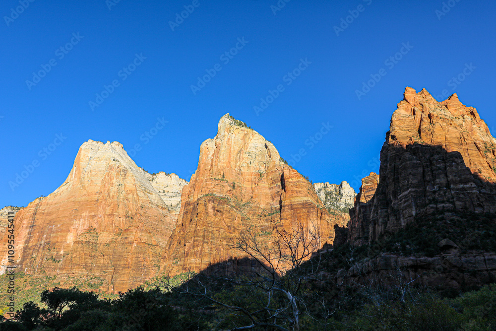 The sun rising on beautiful Zion National Park. The sun rising on beautiful Zion National Park.