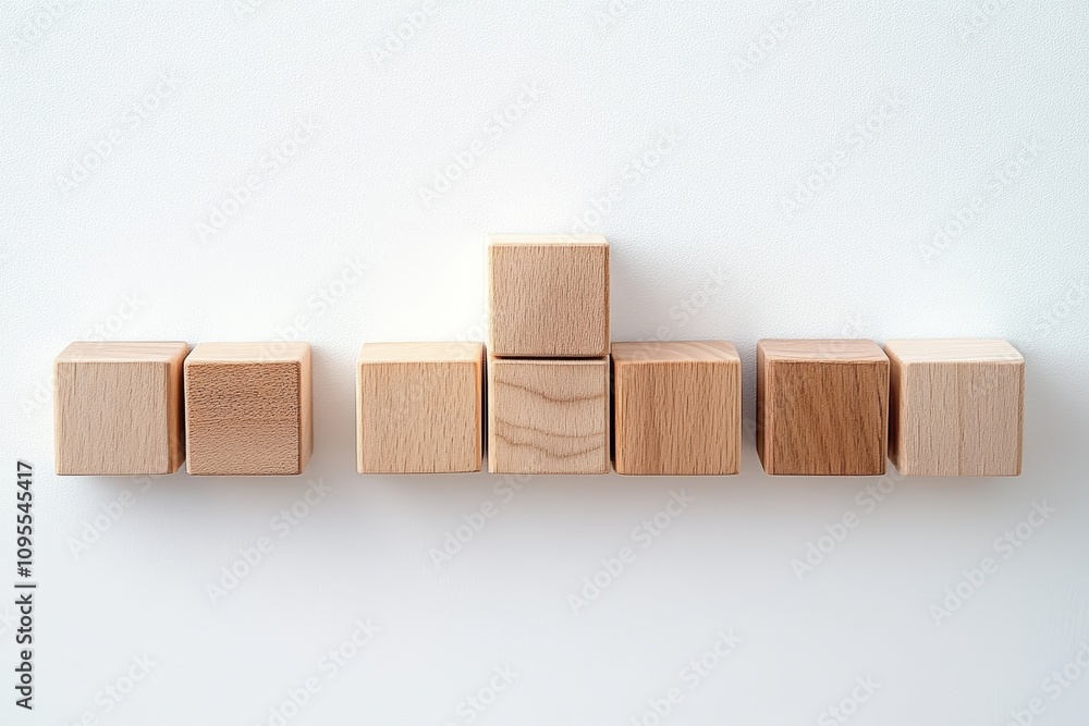 Leader Rising Above Blocks on White Background Concept of Unique Leadership and Achievement Leader Rising Above Blocks on White Background Concept of Unique Leadership and Achievement