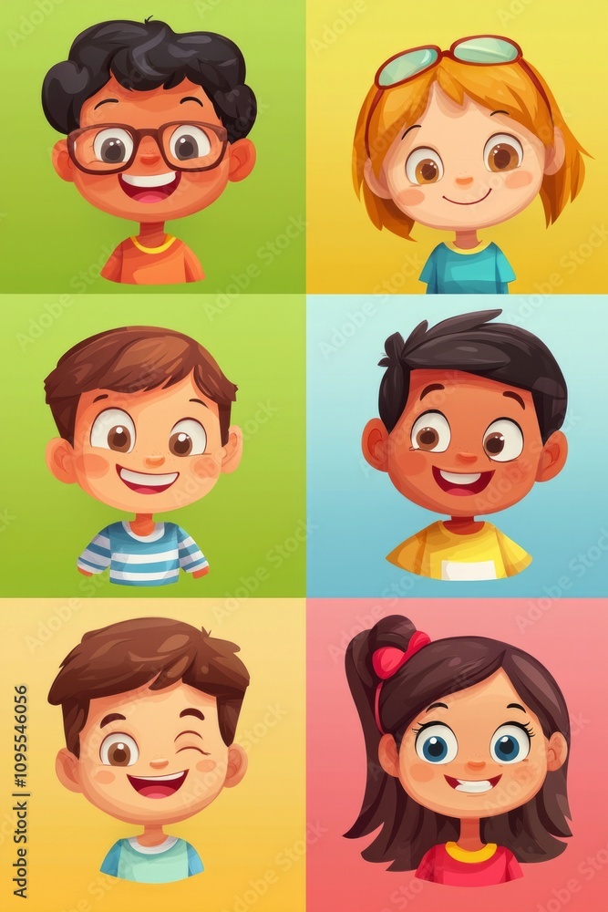 Playful People Character Icons for children, with friendly and inviting expressions. Playful People Character Icons for children, with friendly and inviting expressions.