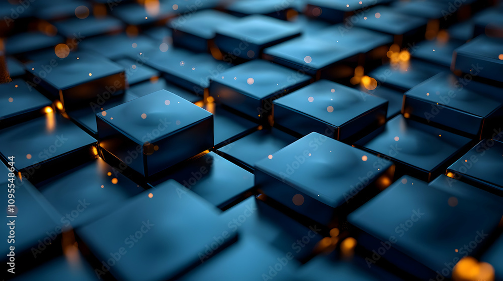 Obraz premium Abstract 3D Blue Cube Background
