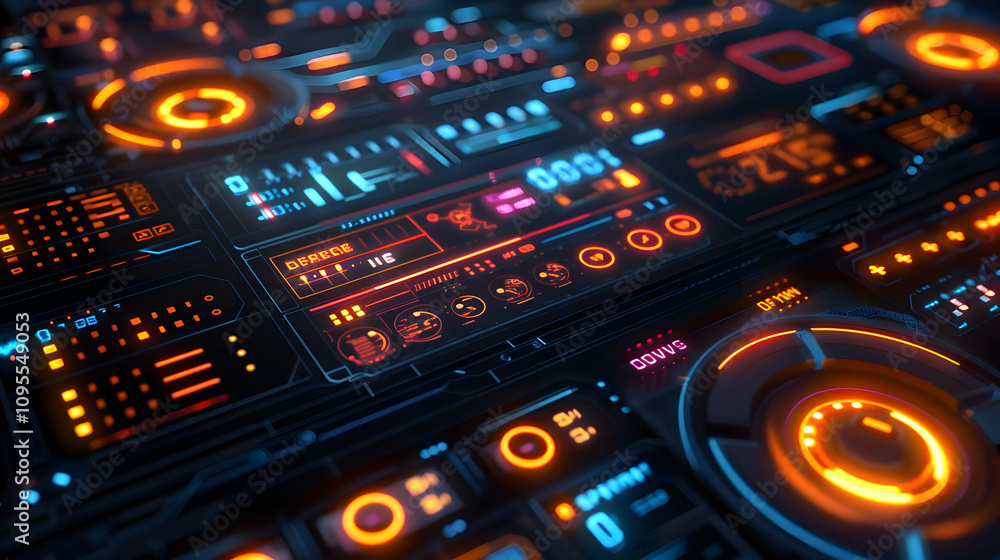 Cyberpunk 3D Interface Illustration Cyberpunk 3D Interface Illustration
