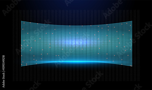 Wallpaper Mural Digital display screen with vibrant blue lights in a curved design creating a futuristic atmosphere Torontodigital.ca