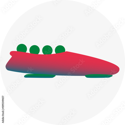 Bobsleigh competition icon. Colorful sport sign. 