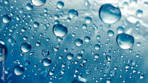 Wallpaper Mural Glistening water drops and oil bubbles create a celestial dance on a blue canvas, Ai Generated. Torontodigital.ca