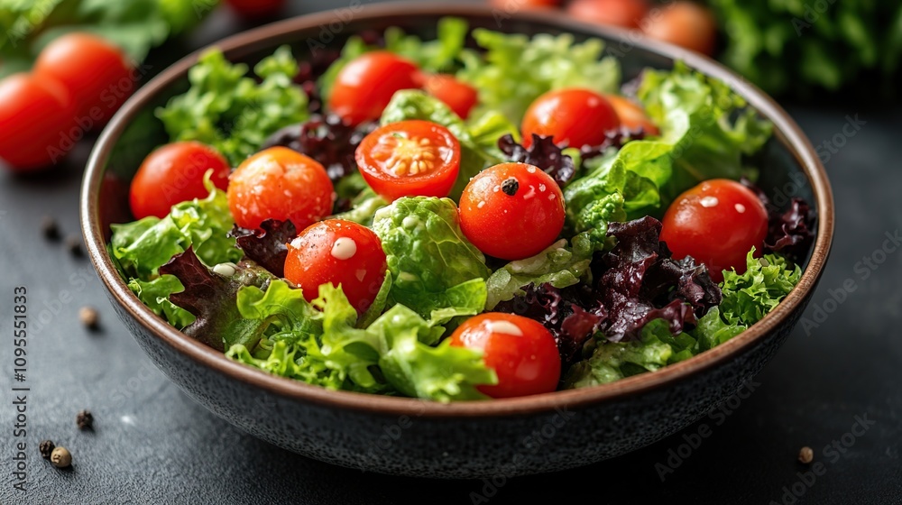 Refreshing Green Salad with Cherry Tomatoes: A Burst of Freshness Refreshing Green Salad with Cherry Tomatoes: A Burst of Freshness