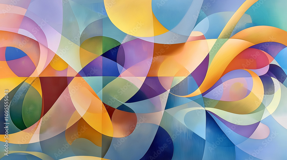 A vibrant, abstract composition of swirling lines and shapes, reminiscent of a celestial painting A vibrant, abstract composition of swirling lines and shapes, reminiscent of a celestial painting