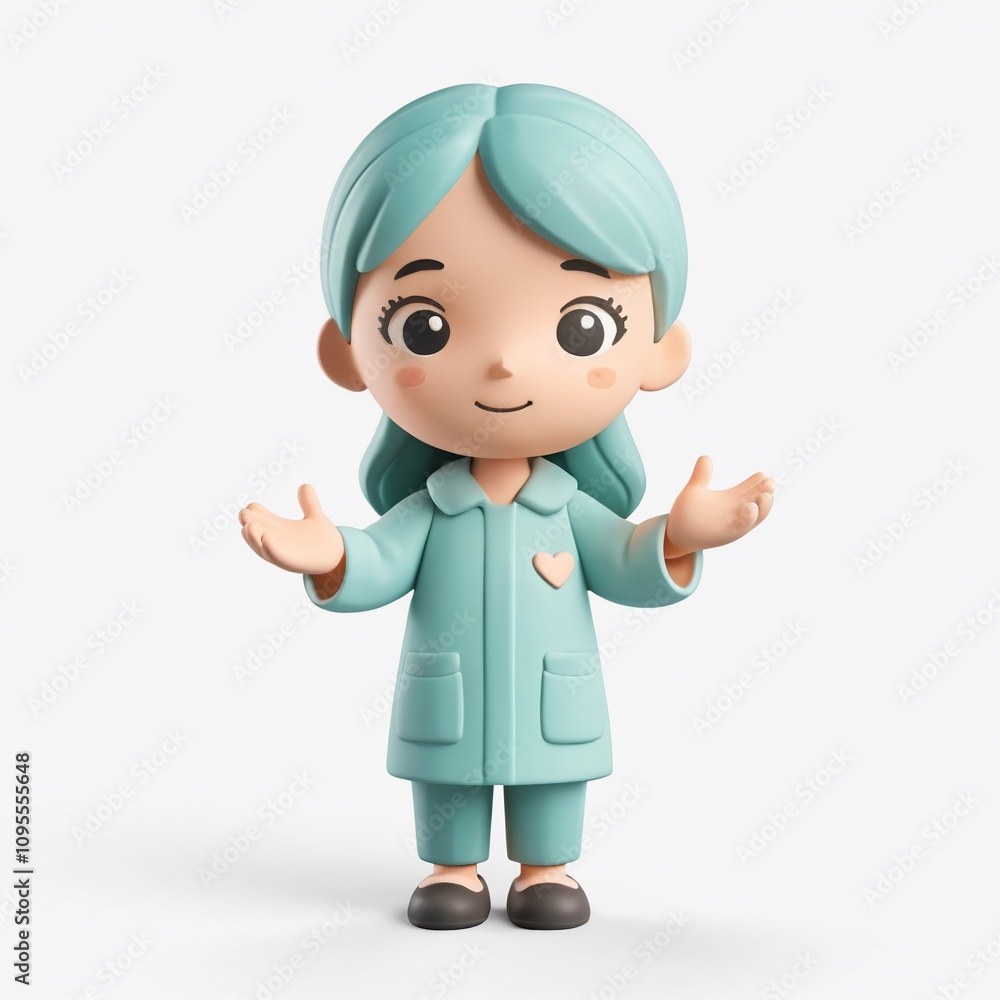 Adorable 3D Cartoon Nurse Character Healthcare Medical Friendly Help Cute Adorable 3D Cartoon Nurse Character Healthcare Medical Friendly Help Cute