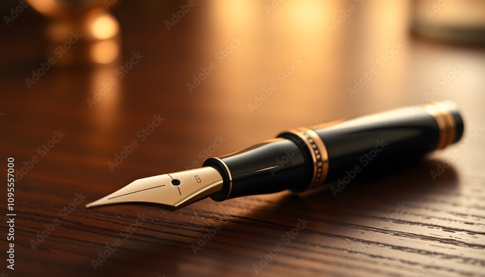 Fountain Pen, Elegant Writing Tool, Fountain Pen on Table, Ink Pen, Classic Stationery, Desk Item, Minimalist Design, Professional Aesthetic, Artistic Tool, Vintage Charm, Desk Decor, AI Generated Fountain Pen, Elegant Writing Tool, Fountain Pen on Table, Ink Pen, Classic Stationery, Desk Item, Minimalist Design, Professional Aesthetic, Artistic Tool, Vintage Charm, Desk Decor, AI Generated