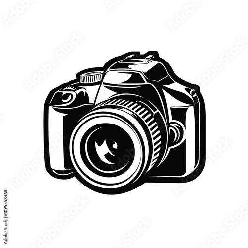 Digital SLR Camera Vector Art Isolated Illustration Icon