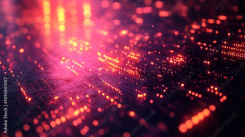 Abstract Circuitry with Red Glow Abstract Circuitry with Red Glow