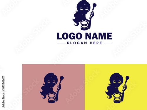 Makeup Artist icon Cosmetician Beauty therapist Makeup stylist flat logo sign symbol editable vector