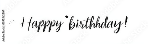 Minimalist Elegant Happy Birthday Cursive Graphic