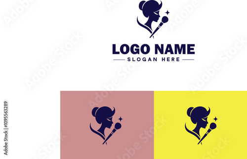 Makeup Artist icon Cosmetician Beauty therapist Makeup stylist flat logo sign symbol editable vector