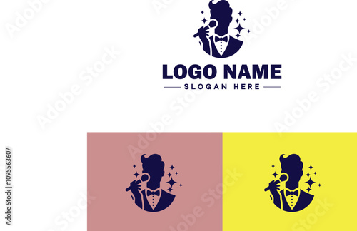 Makeup Artist icon Cosmetician Beauty therapist Makeup stylist flat logo sign symbol editable vector