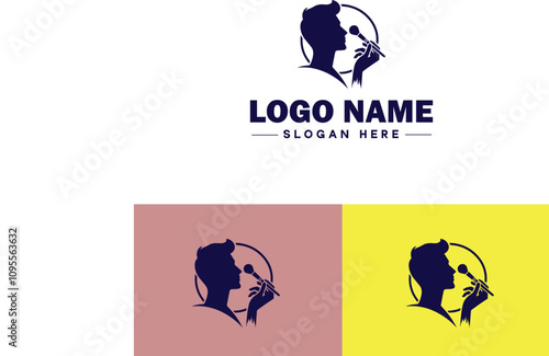 Makeup Artist icon Cosmetician Beauty therapist Makeup stylist flat logo sign symbol editable vector