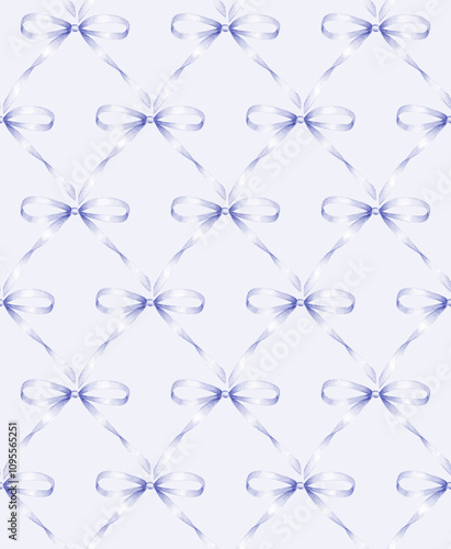 Watercolor bow seamless pat...