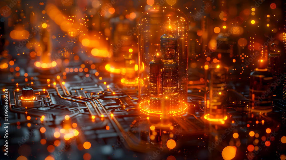 Fototapeta premium Glowing Lines of a Global Communication Network