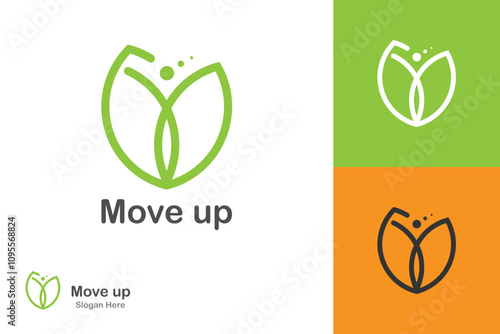 Move up logo Design, Logo Design graphic Conception, logo icon template graphic art.