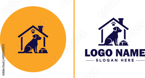 Pet Sitting icon Pet care Pet sitting service Pet minding flat logo sign symbol editable vector