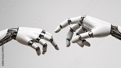 Robotic Hands Reaching AI Technology Future Innovation Automation Artificial Intellige photo