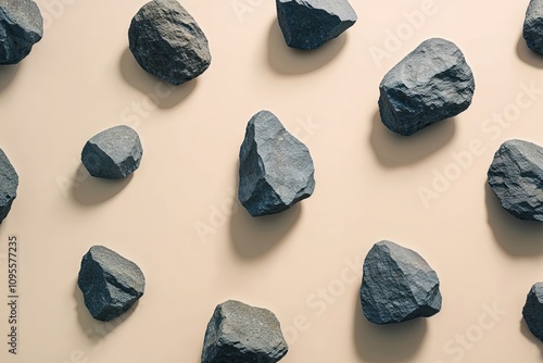 Isolated Rocks on a Seamless Pale Backdrop for Natural Landscape Exploration photo