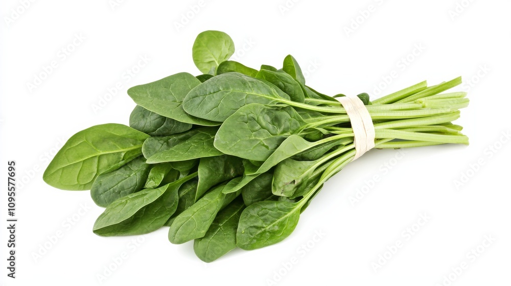 A fresh bunch of spinach with its vibrant green leaves and tender texture, Each leaf’s bright color and subtle imperfections captured with precision A fresh bunch of spinach with its vibrant green leaves and tender texture, Each leaf’s bright color and subtle imperfections captured with precision