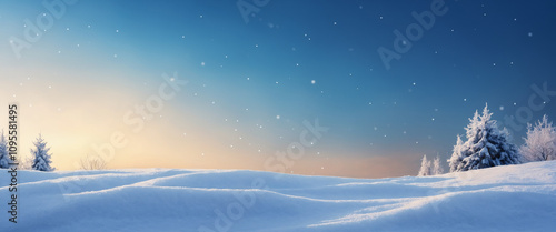 Wallpaper Mural winter landscape with snow Torontodigital.ca