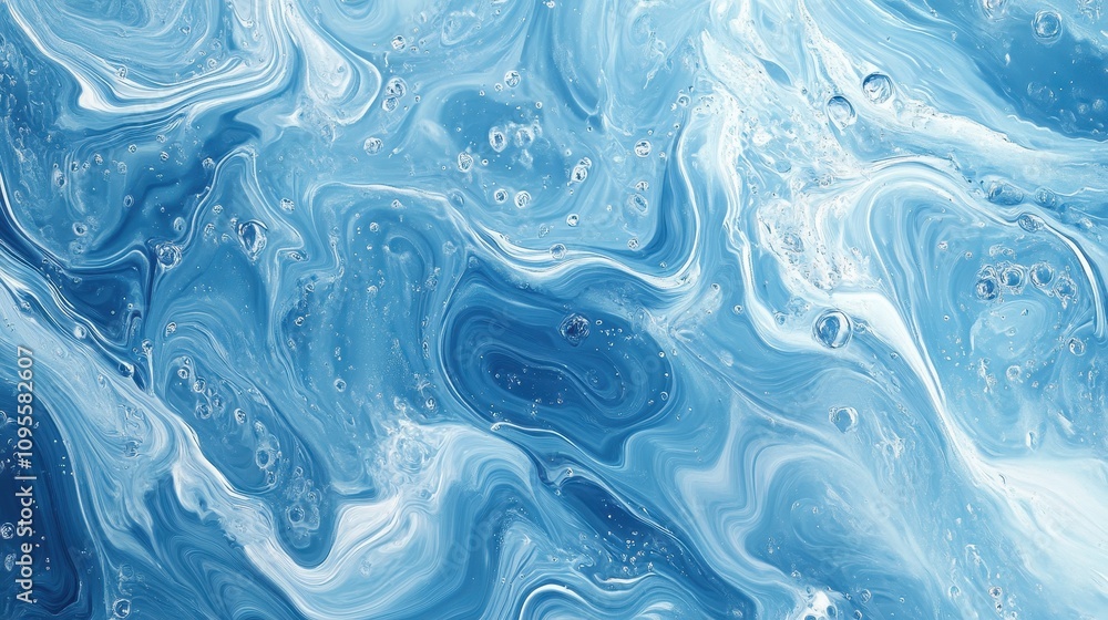The image is of a blue and white swirl pattern The image is of a blue and white swirl pattern