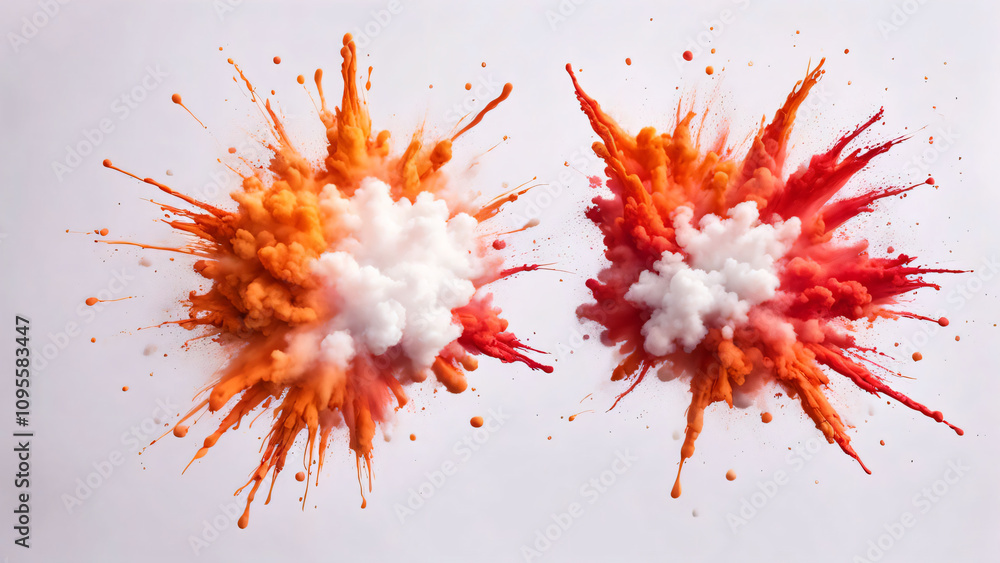 Dynamic Ink Explosion on White Background Dynamic Ink Explosion on White Background