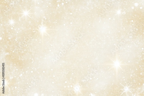 Soft Ivory and Gold Glitter Background with Elegant Glow