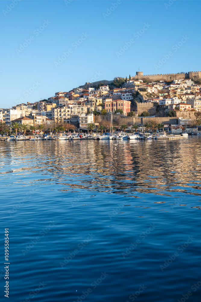 Sunset Panorama of city of Kavala, Greece Sunset Panorama of city of Kavala, Greece